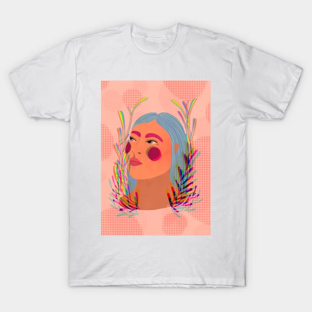 Female portrait T-Shirt by Kamaloca